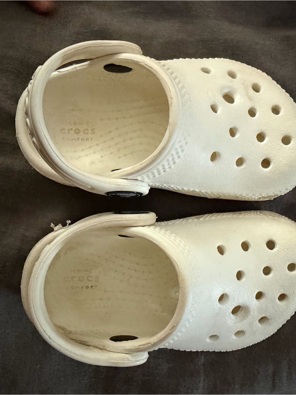 CROCS Kids White Classic Clog with Heel Strap